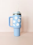 Gobelet isotherme 40oz - bleu Fleurs d'été