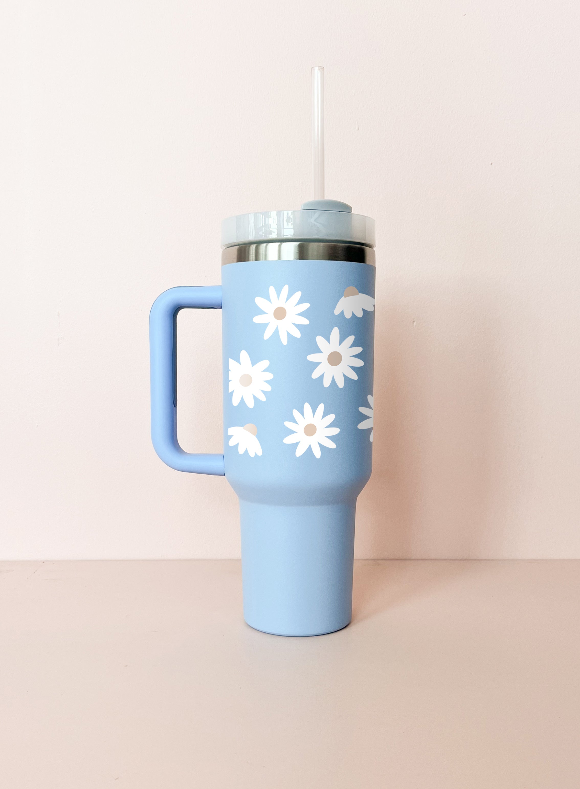 Gobelet isotherme 40oz - bleu Fleurs d'été