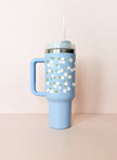 Gobelet isotherme 40oz - bleu Bloom blanc