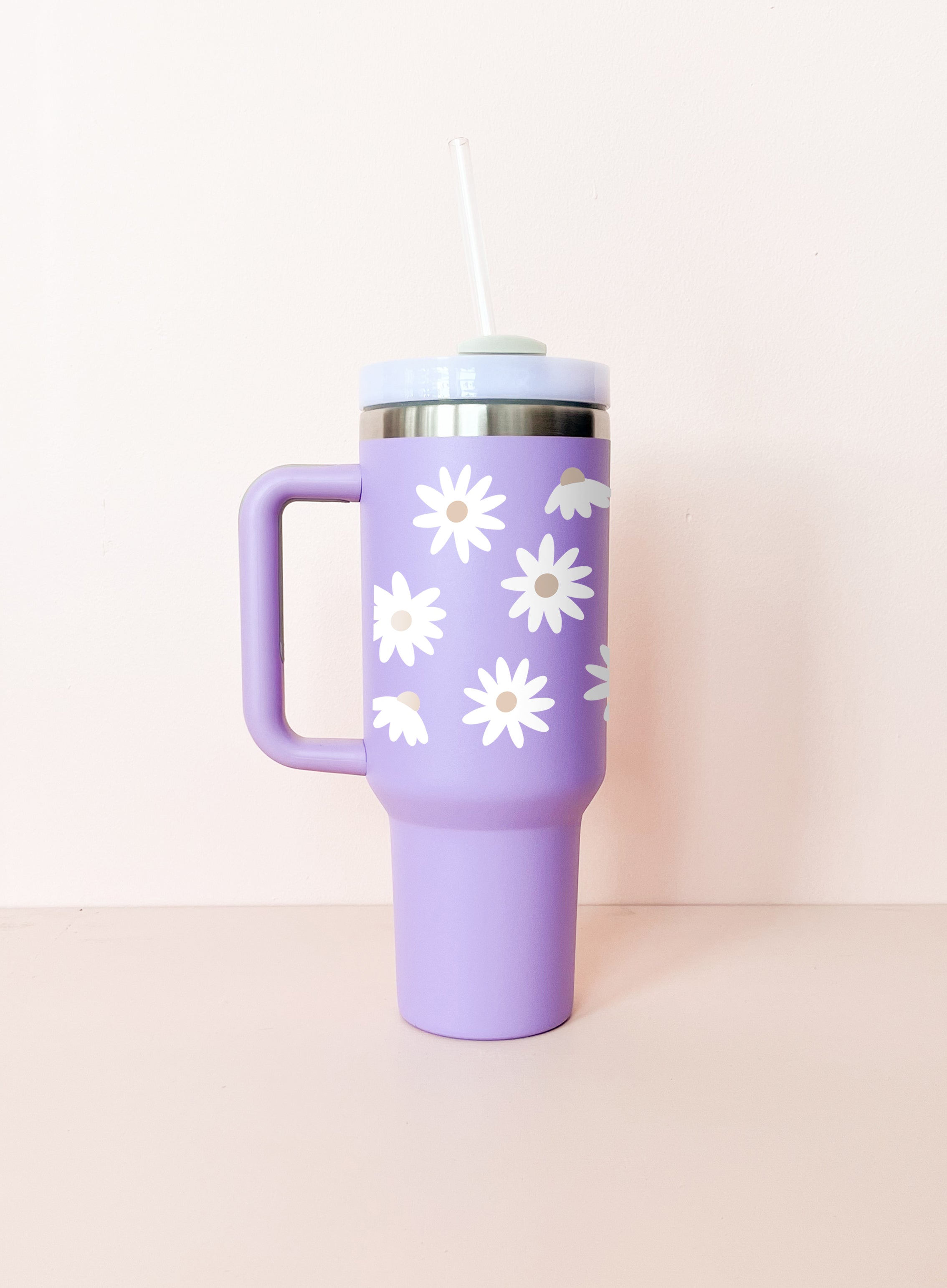 Gobelet isotherme 40oz - lavande fleurs d'été