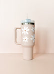 Gobelet isotherme 40oz - rose pâle Marguerites