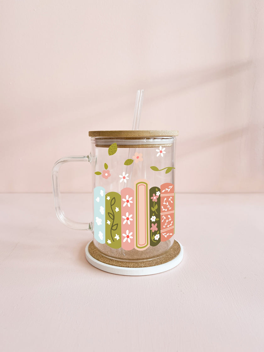Tasse boho 17oz - Bibliothèque printanière