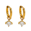 MORANDI Gold : Boucles d'oreilles à l'esprit vintage avec breloques en moissanite amovibles.