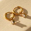 MORANDI Gold : Boucles d'oreilles à l'esprit vintage avec breloques en moissanite amovibles.