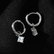 MORANDI White Gold (Silver Toned): Vintage Inspired Hoops with Removable Moissanite Charms