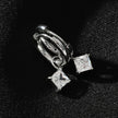 MORANDI White Gold (Silver Toned): Vintage Inspired Hoops with Removable Moissanite Charms