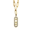 MORNA Paper Clip Chain with Zirconia Accented Geometric Pendant Gold