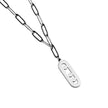 MORNA Paper Clip Chain with Zirconia Accented Geometric Pendant Silver