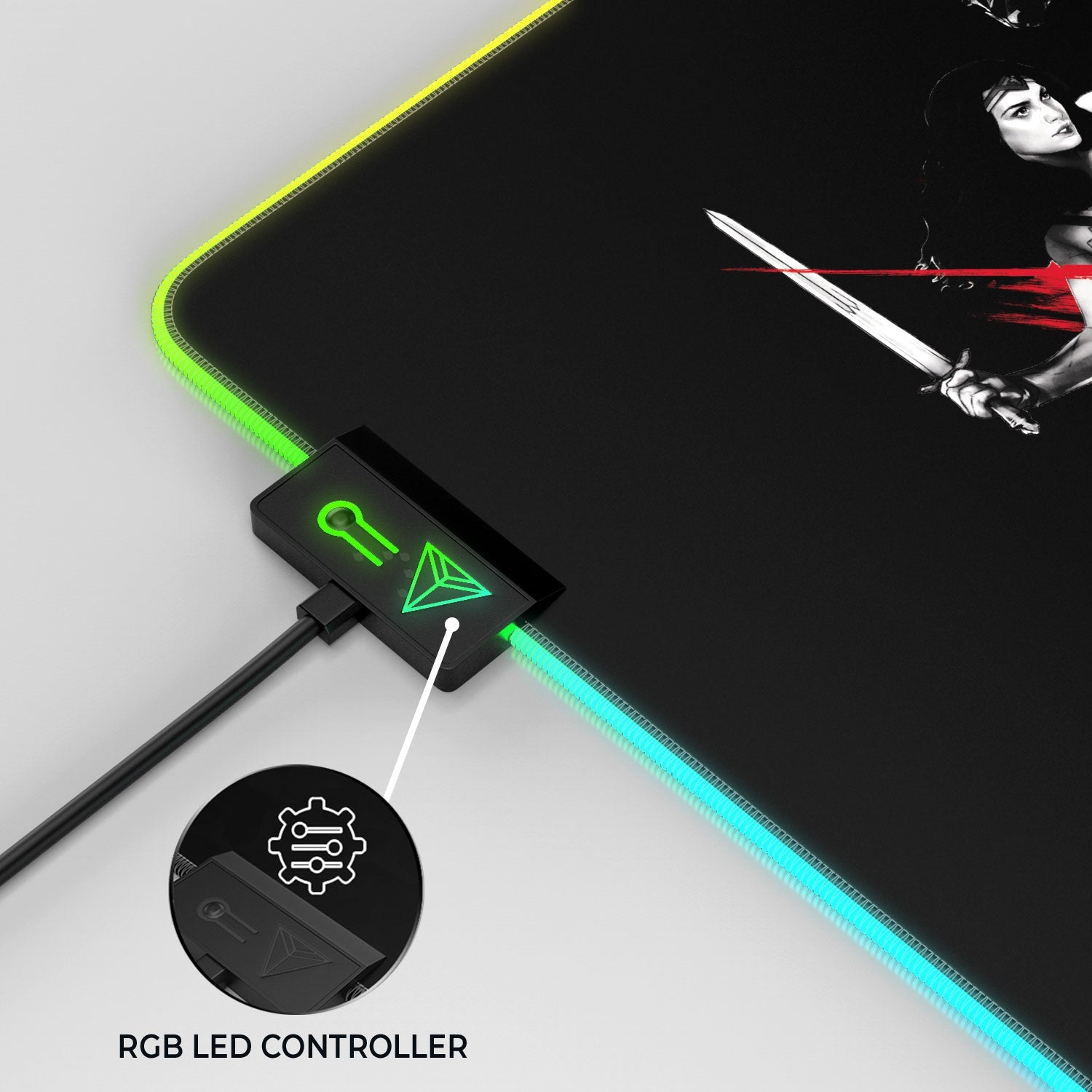 Tapis de souris pour jeux vidéo Justice League - Prêt pour le combat