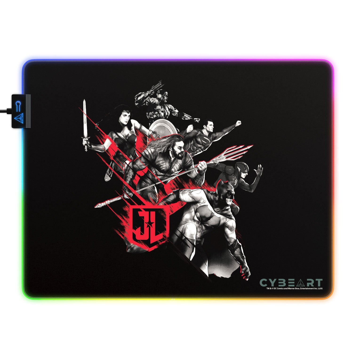 Tapis de souris pour jeux vidéo Justice League - Prêt pour le combat