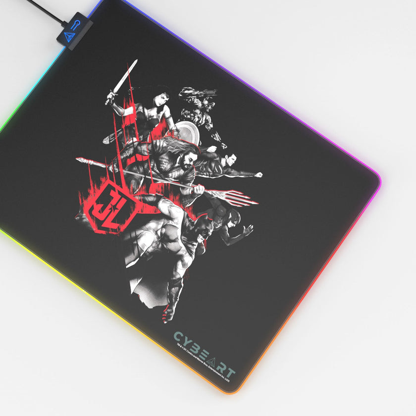Tapis de souris pour jeux vidéo Justice League - Prêt pour le combat
