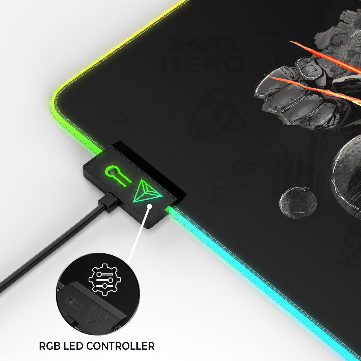 Tapis de souris pour jeux vidéo avec le logo du bouclier de Superman