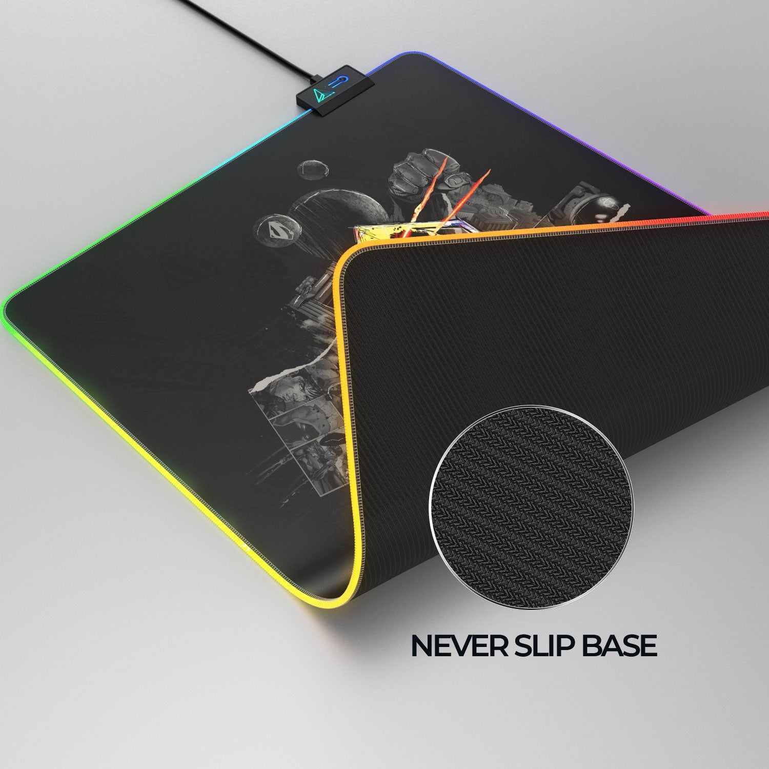 Tapis de souris pour jeux vidéo avec le logo du bouclier de Superman
