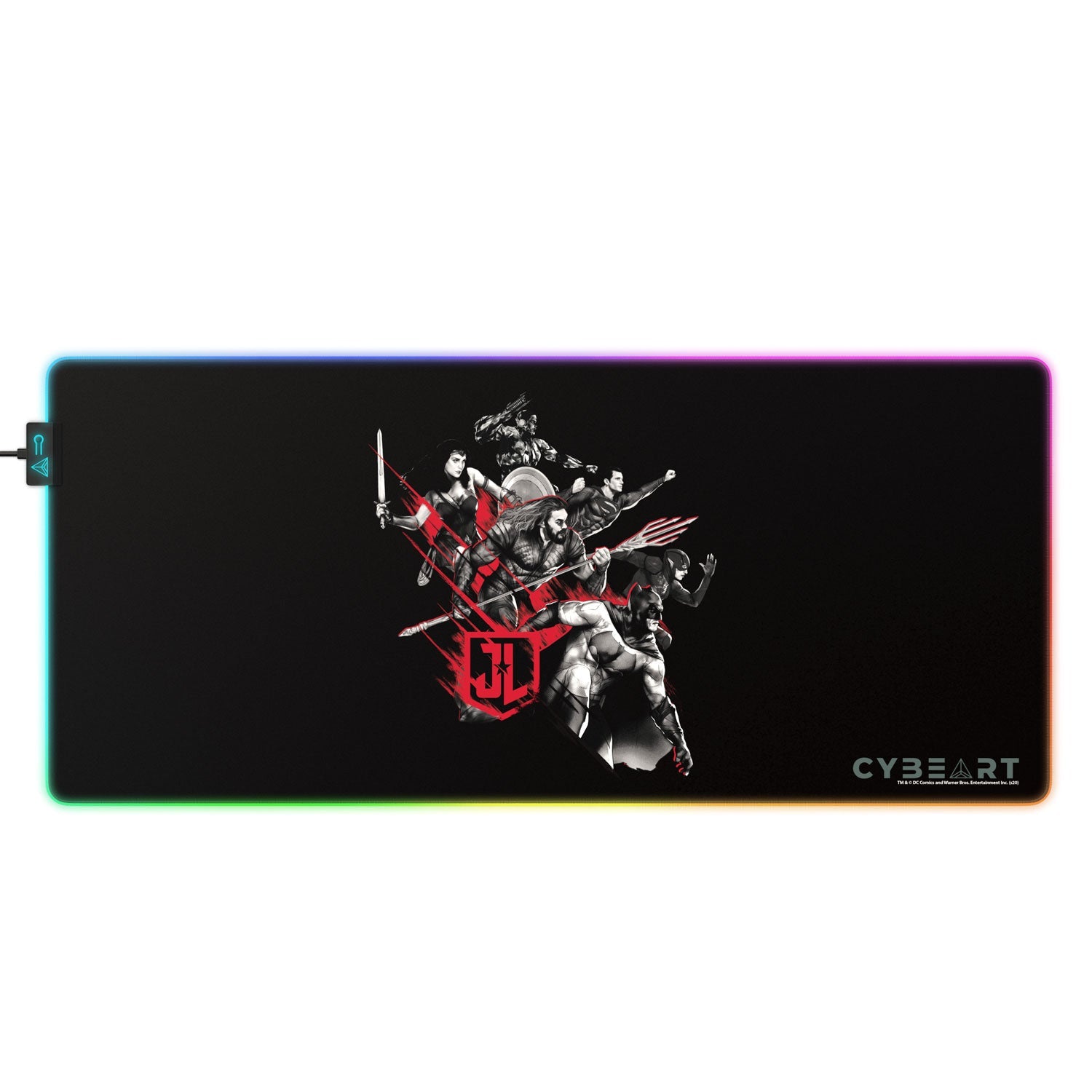Tapis de souris pour jeux vidéo Justice League - Prêt pour le combat