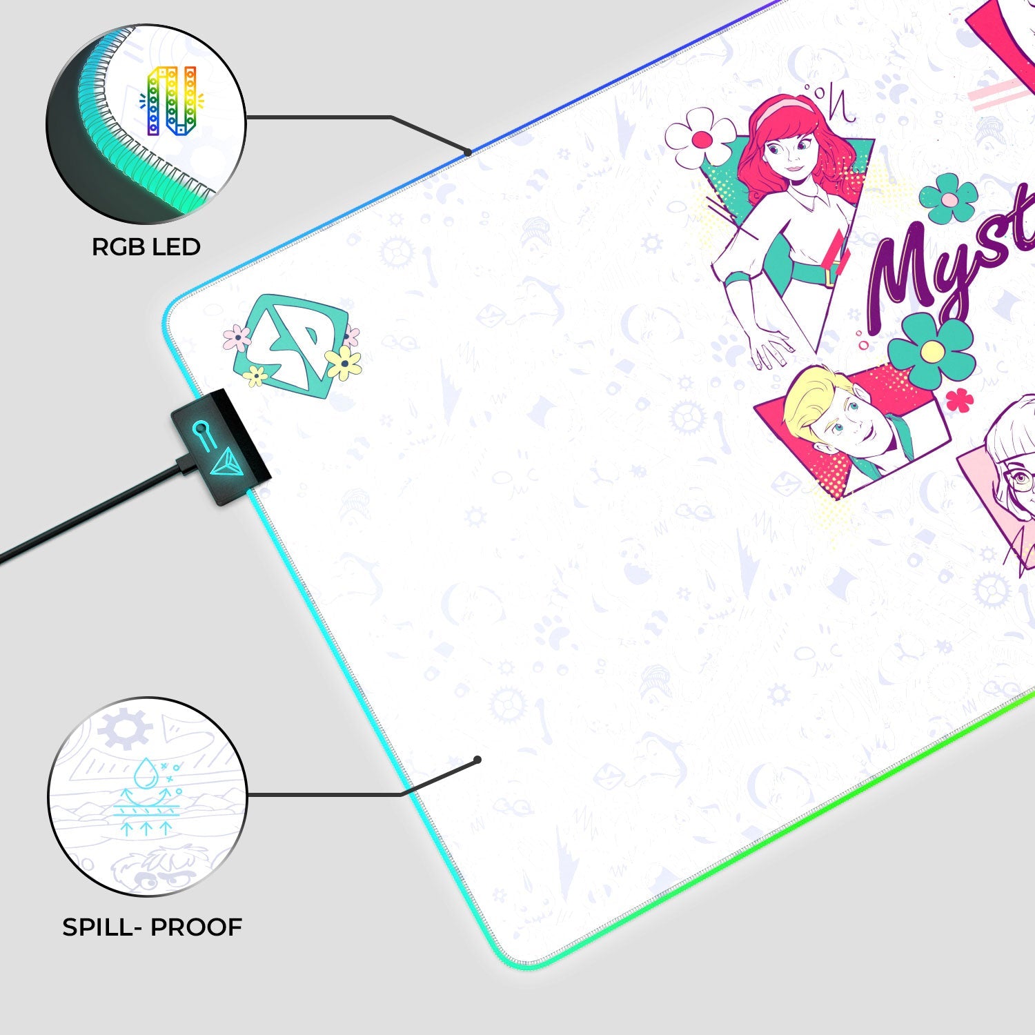 Tapis de souris pour jeux Mystery Inc.