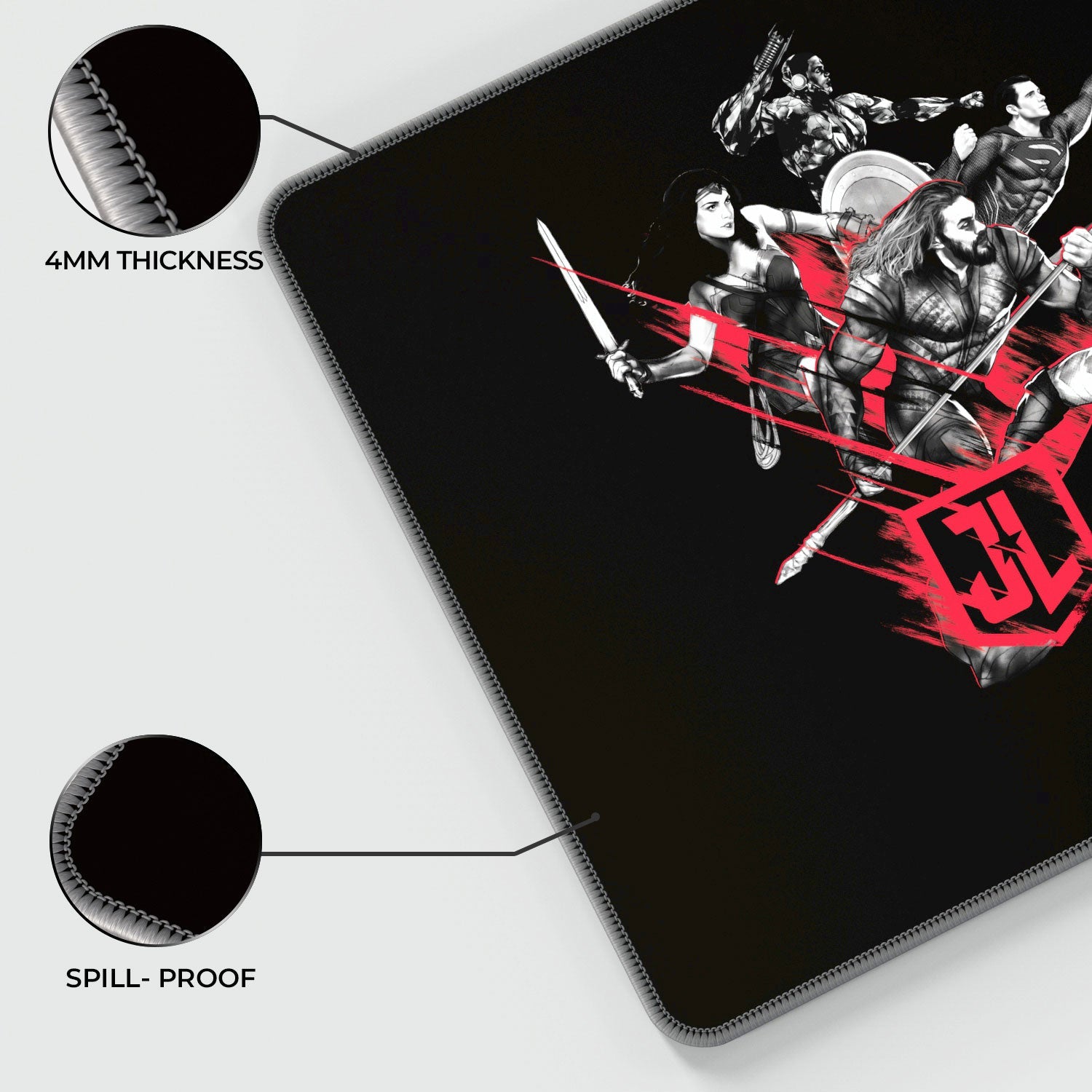 Tapis de souris pour jeux vidéo Justice League - Prêt pour le combat