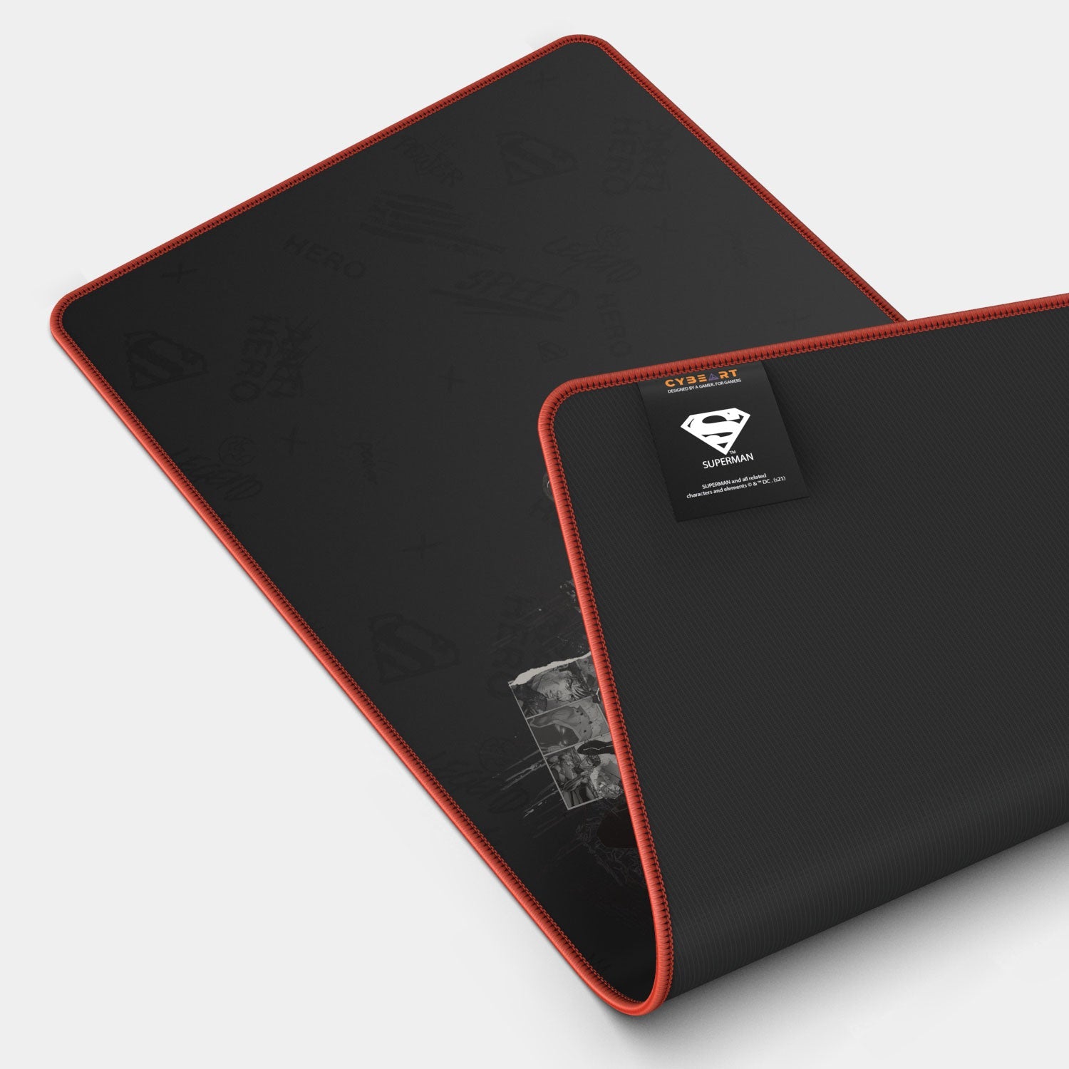 Tapis de souris pour jeux vidéo avec le logo du bouclier de Superman