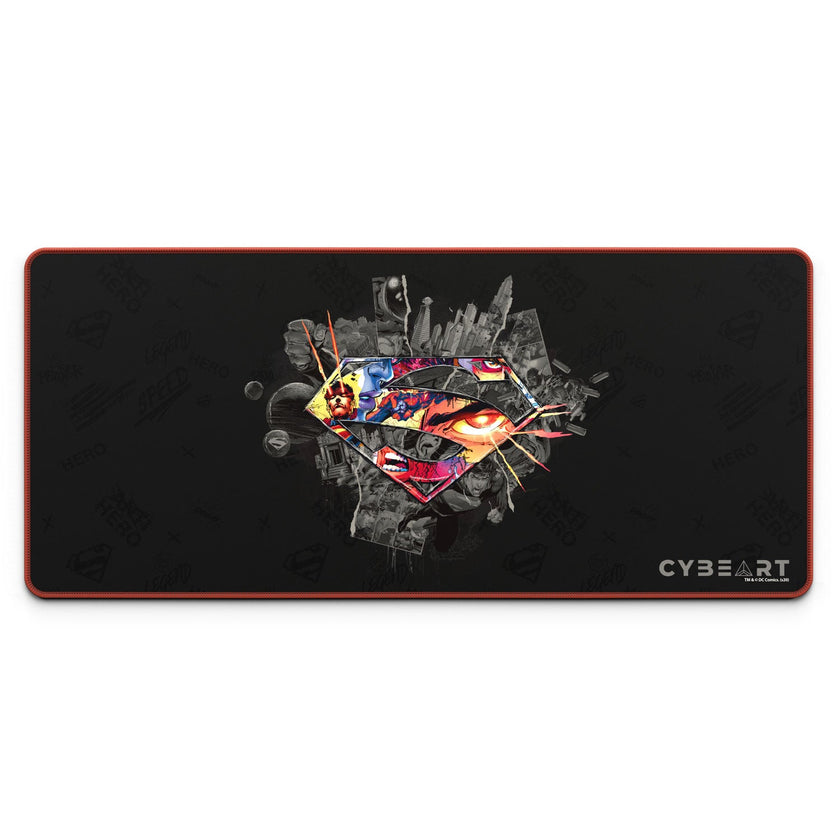 Tapis de souris pour jeux vidéo avec le logo du bouclier de Superman