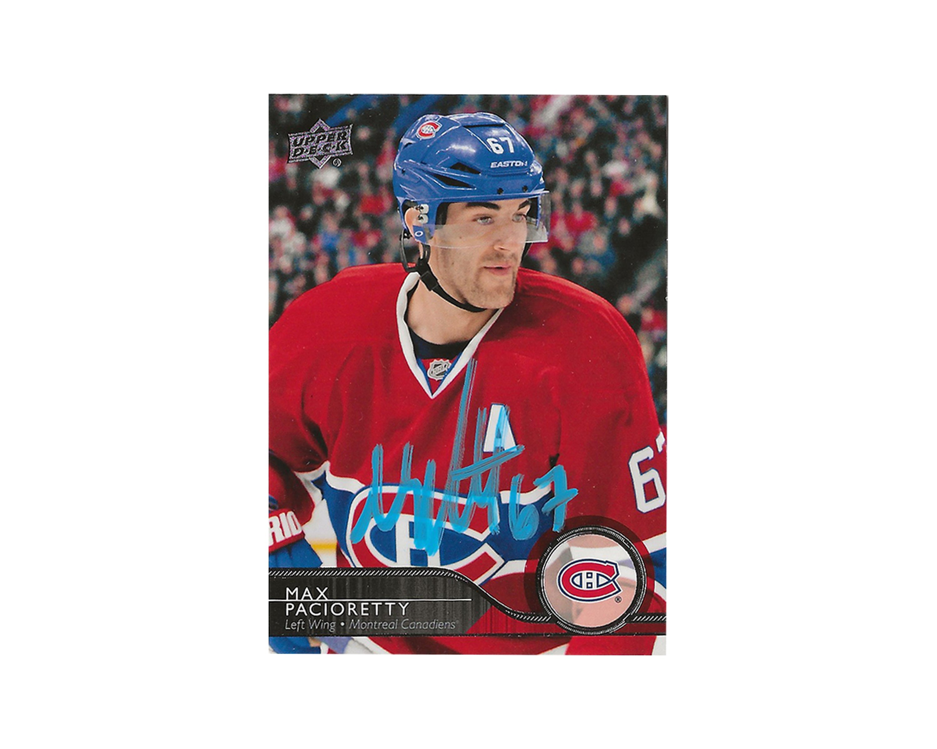 Max Pacioretty Autographed 2014-15 Upper Deck Series 1 #101 Hockey Card