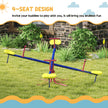 Outsunny Kids Metal Seesaw Teeter Totter Children's Playground Equipment for Garden Outdoor Indoor Swing, 4 Seats