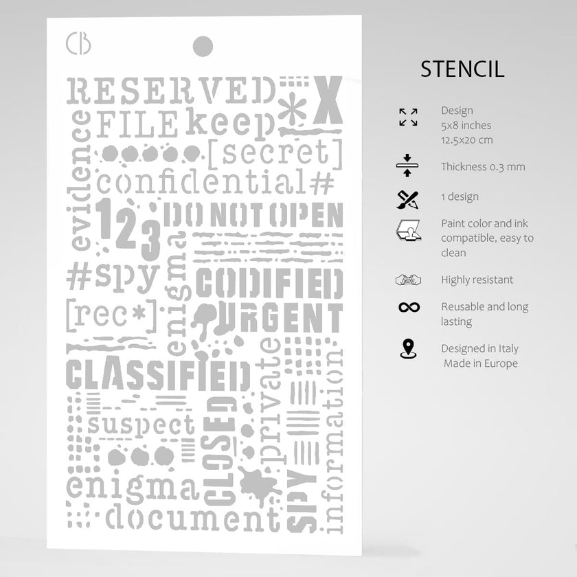 Ciao Bella Texture Stencil 5x8 Confidential