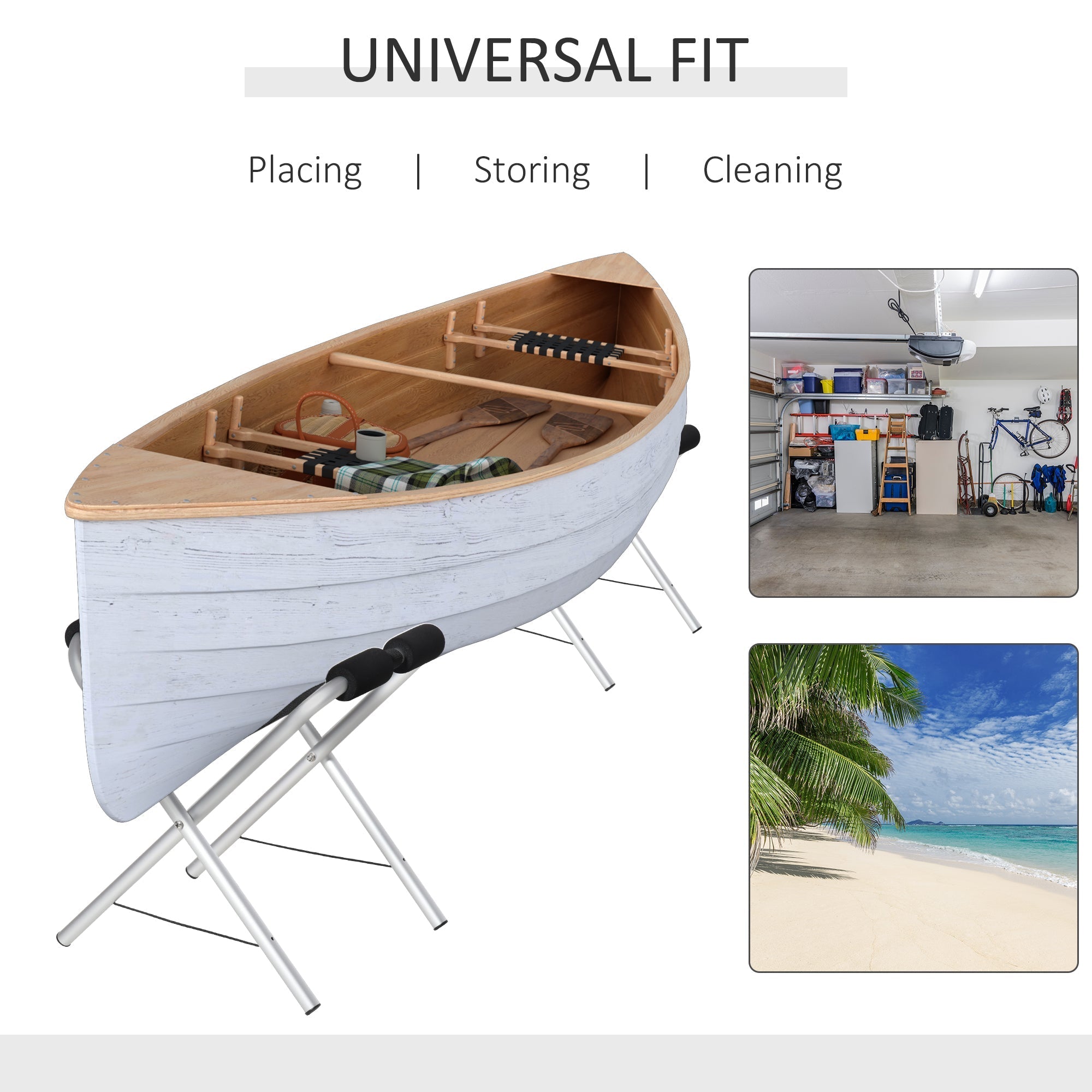 Soozier 2 Pieces Kayak Stand Freestanding Paddle Board Ground Storage Rack Premium Accessories for Boat  Float Mat  Canoe