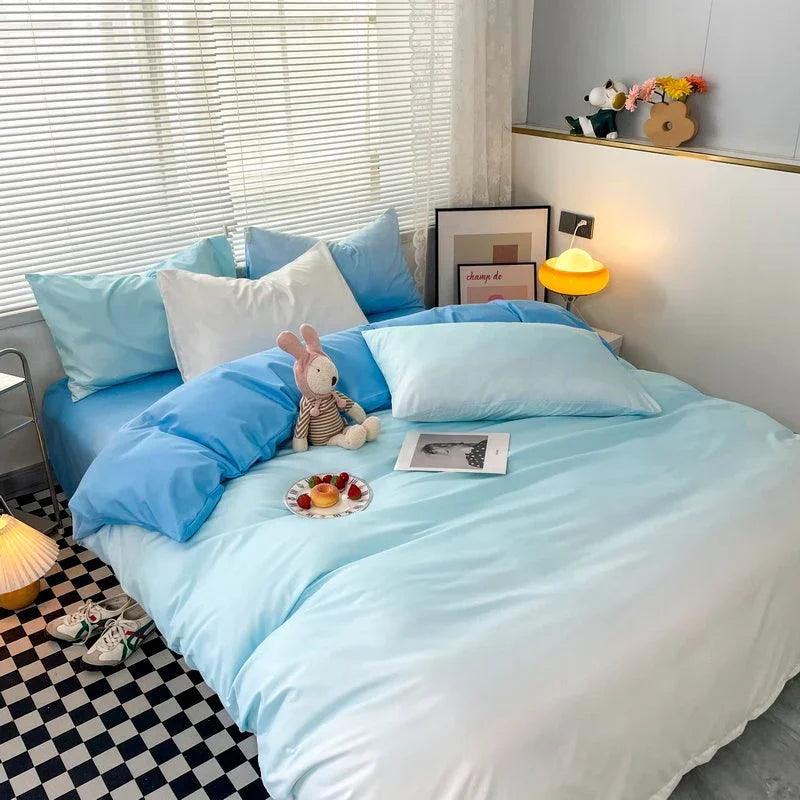 Macaron Washed Cotton Brushed Gradient Duvet Cover