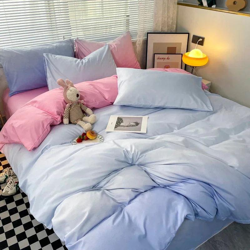 Macaron Washed Cotton Brushed Gradient Duvet Cover