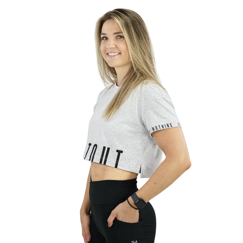 Madi Crop Tee Heather Grey