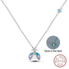 Glow-in-the-Dark Firefly Sterling Silver Necklace | 925 Enamel Pearl Pendant