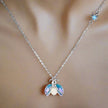 Glow-in-the-Dark Firefly Sterling Silver Necklace | 925 Enamel Pearl Pendant