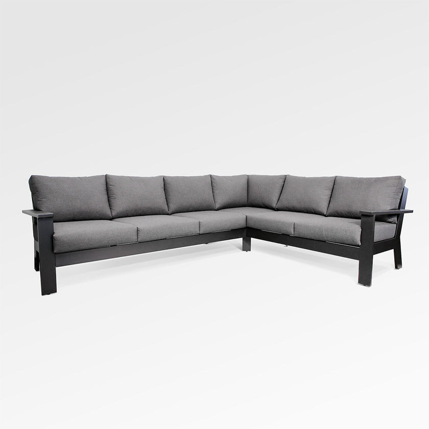 Magnolia Black Aluminum Sectional with Sunbrella® Cushions