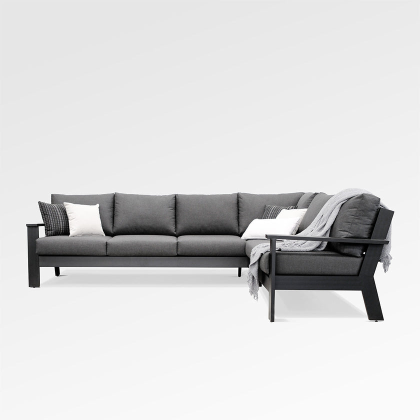 Magnolia Black Aluminum Sectional with Sunbrella® Cushions