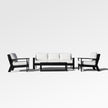 Magnolia Black Aluminum Sofa Set with Sunbrella® Cushions