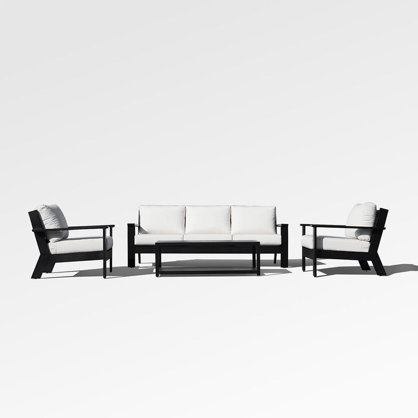 Magnolia Black Aluminum Sofa Set with Sunbrella® Cushions
