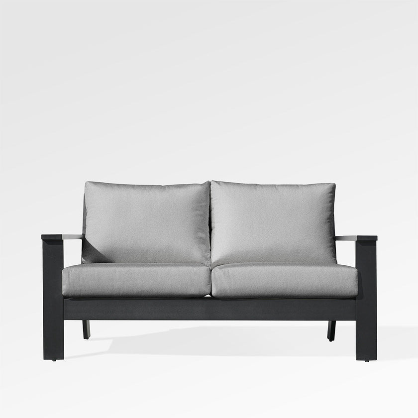 Magnolia Black Aluminum Loveseat with Sunbrella® Cushions