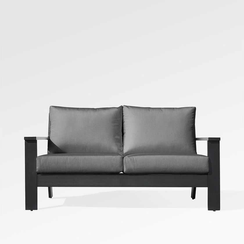 Magnolia Black Aluminum Loveseat with Sunbrella® Cushions