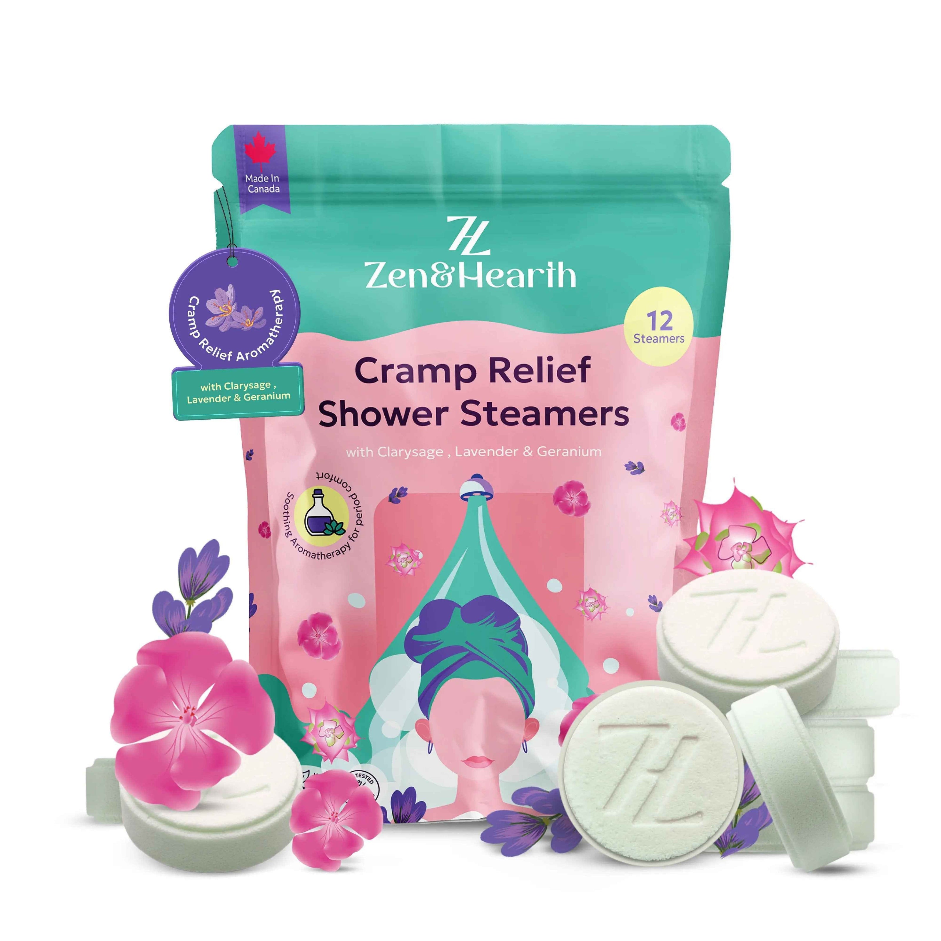 Zen & Hearth Cycle Comfort Shower Steamers – Aromatherapy Self-Care with Clary Sage, Lavender & Geranium for Calming Cycle Day Rituals – Made in Canada
