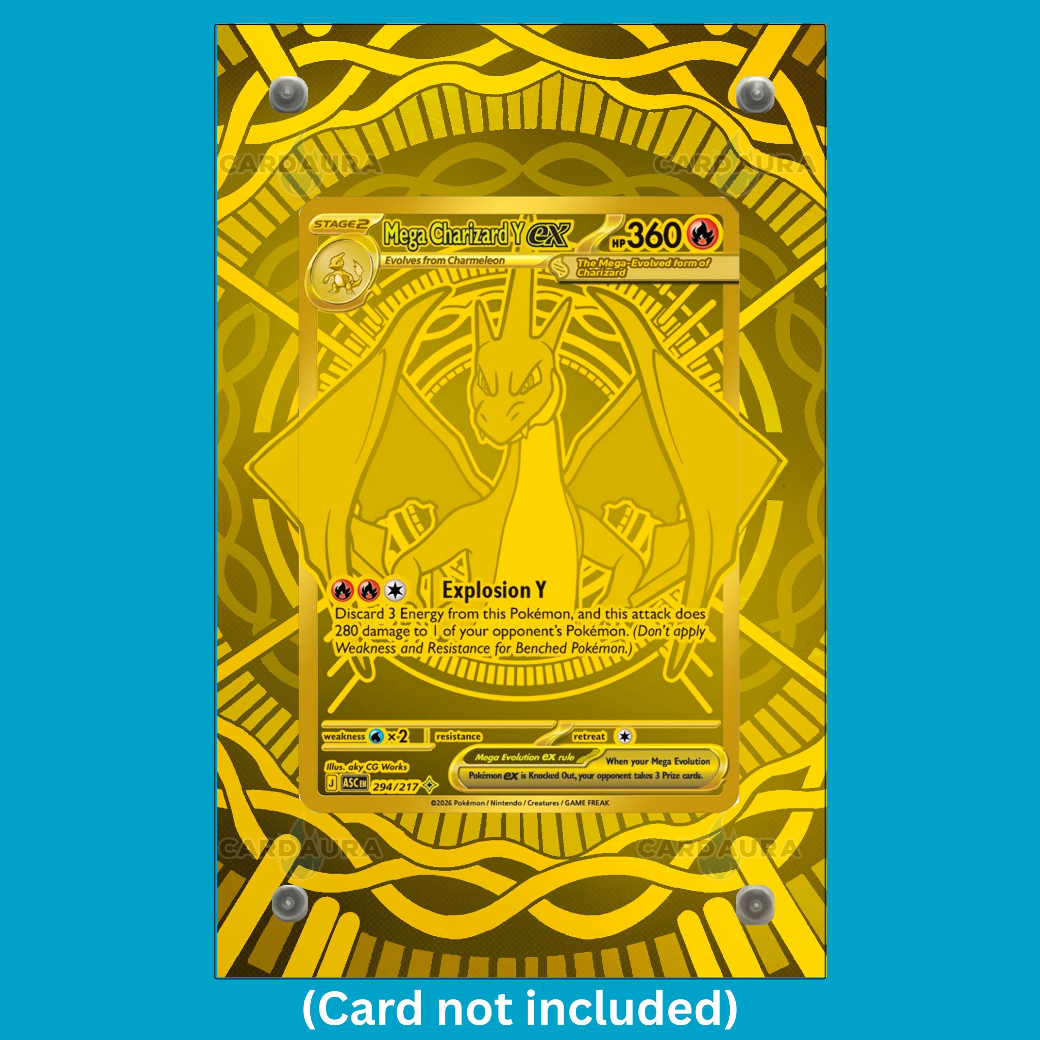 Gold Mega Charizard Y EX 294/217 Ascended Heroes (Ungraded) Display Case