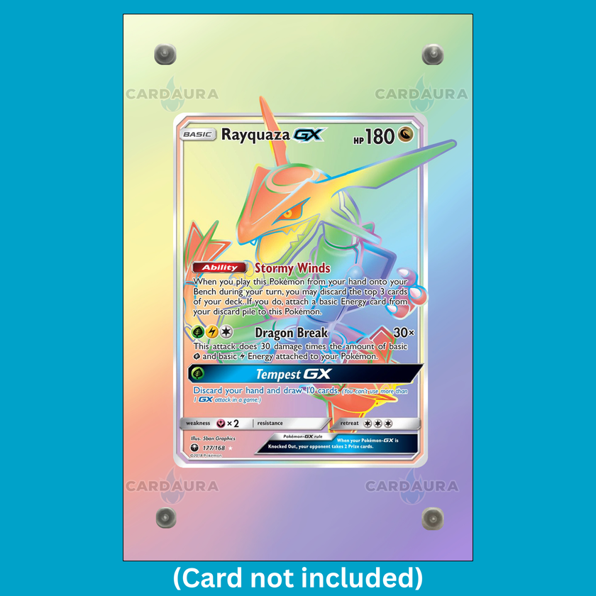 Rainbow Rayquaza GX 177/168 Celestial Storm (Ungraded) Display Case