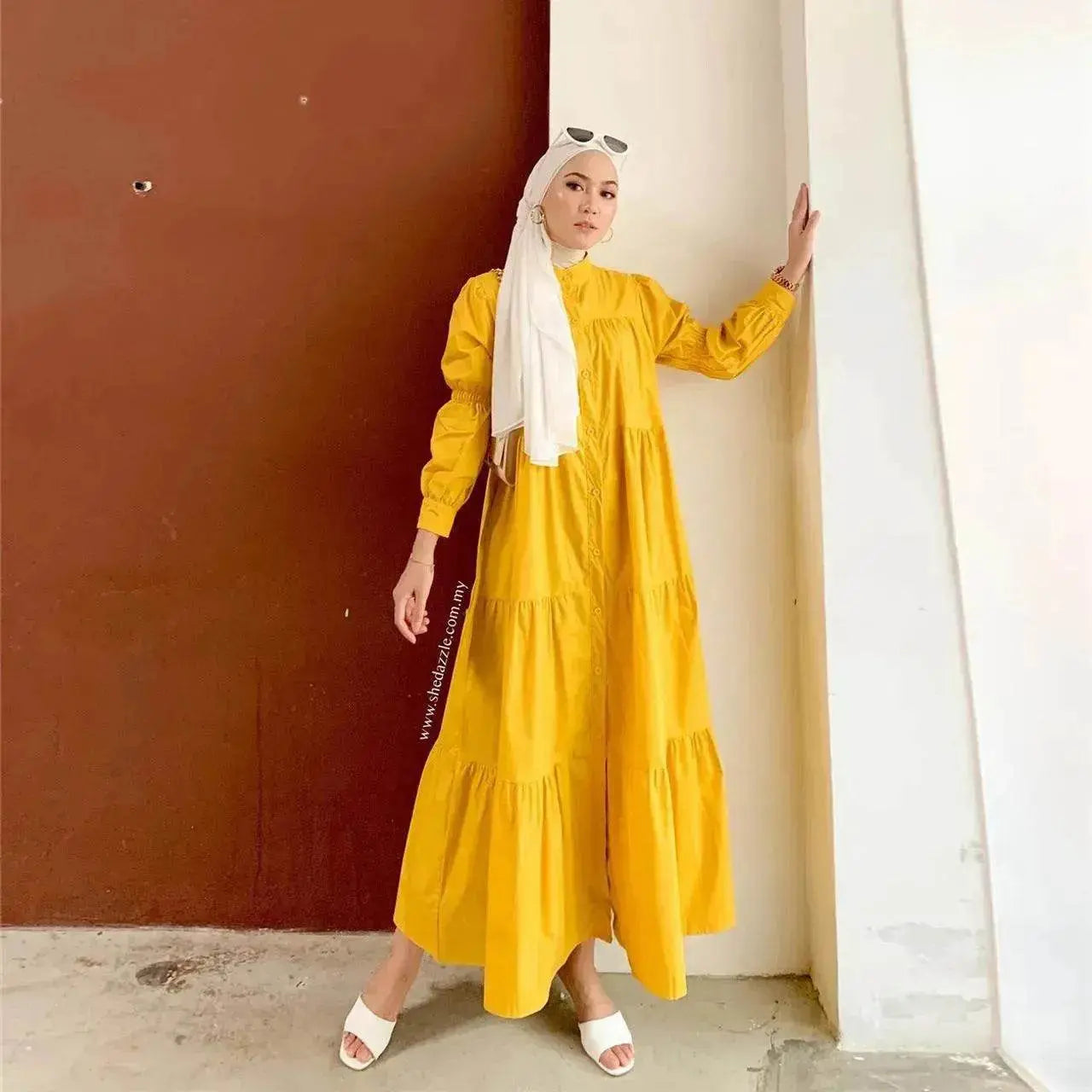 Malay Indonesian Cotton Arab  Patchwork Dress