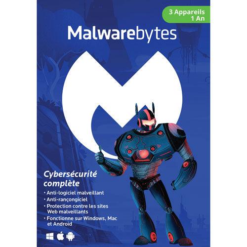 Malwarebytes - Premium 3 utilisateurs, 1 an, PC/Mac/Android