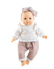 Los Manus doll - Lola with floral sweater, pants and bow - Paola Reina
