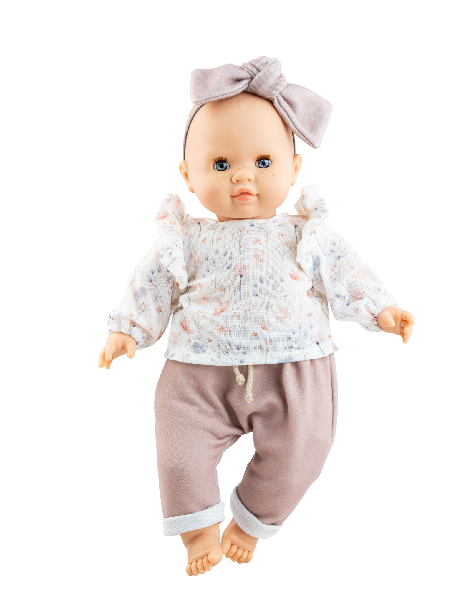 Los Manus doll - Lola with floral sweater, pants and bow - Paola Reina