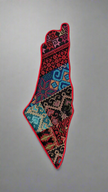Palestine Map Wall Hanging | Tatreez Patchwork on Wood – Handmade Assembly