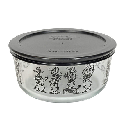 4 Cup Decorated Pyrex Halloween Mariachi Skeleton