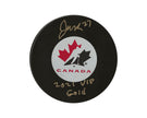 Jack Matier Autographed Team Canada Autograph Model Puck Inscribed 