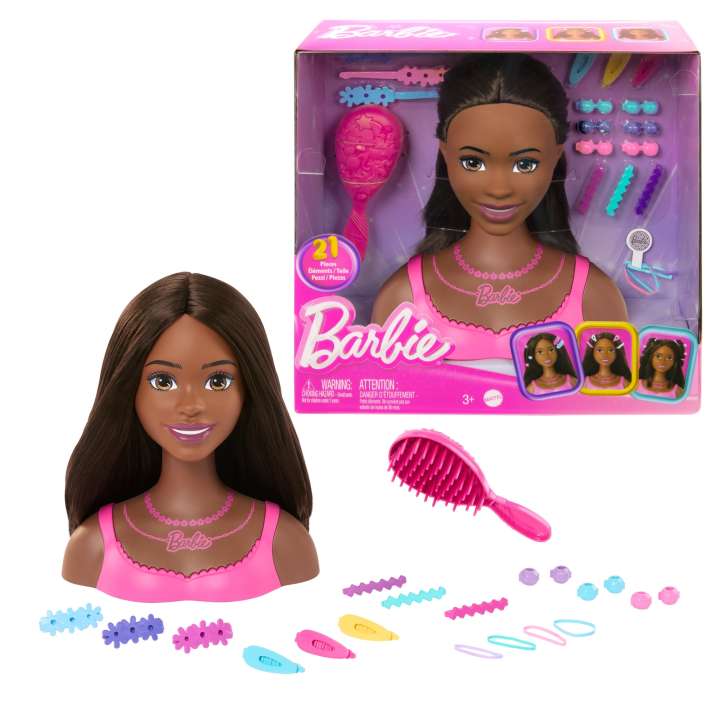 Mattel - Barbie - Tête de mannequin pour coiffure - Noire