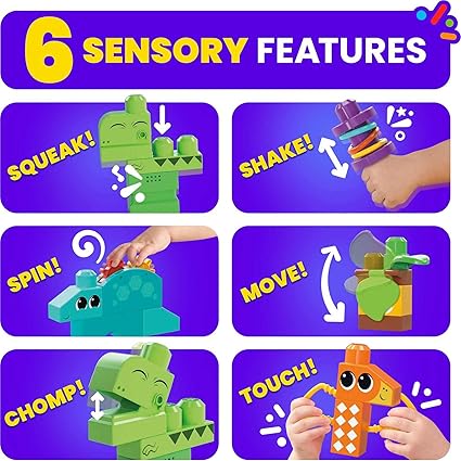Mattel - MEGA BLOCKS - Squeak 'N Chomp Dinos