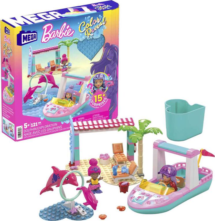 Mattel - MEGA CONSTRUX - BARBIE COLOR REVEAL DOLPHIN EXPLORATION